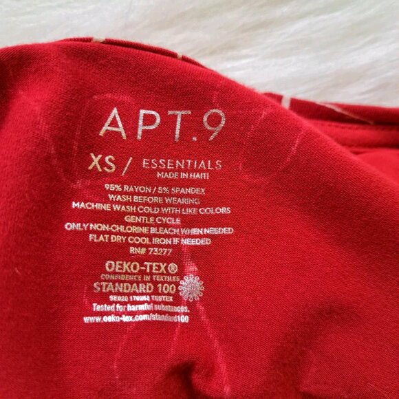 Apt 9 Soft Rayon Heart Print Short Sleeve Top Size XS - Picture 4 of 6